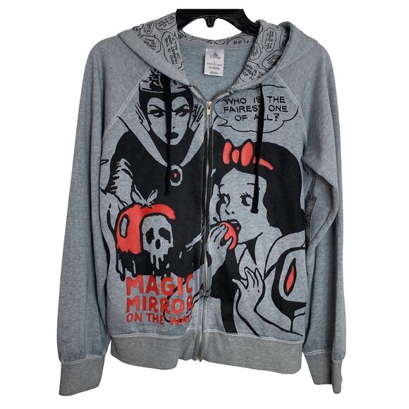 Disney Snow White Evil Queen Magic Mirror Zip Hoodie Sweatshirt  Size Medium - Picture 1 of 6